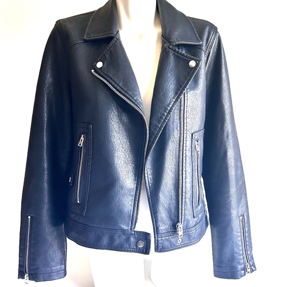 Topshop Black Leather Moto Jacket - Picture 9 of 14